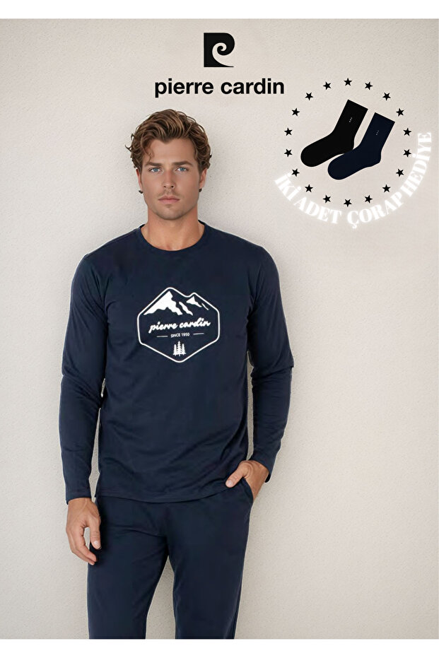 Men's 100% Cotton Patterned Long Sleeve Pajama Set Ol.Pc.6097.001