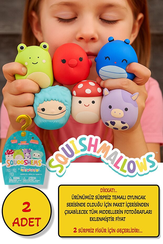 Squishmallows Squooshems – 2 Pieces - 6.5 cm Vip Surprise Squishy Collectible Toy Series 11