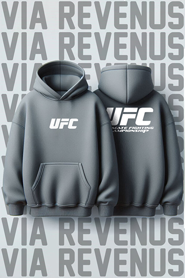 سويت شيرت بغطاء للرأس مطبوع من الأمام والخلف من UFC