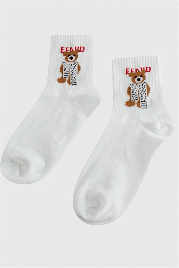 Teddy Bear College Socks 8*28