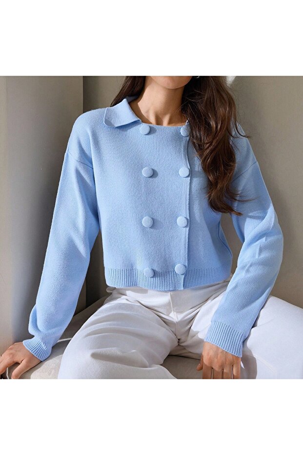 BUTTONED KNITWEAR CARDIGAN - 1