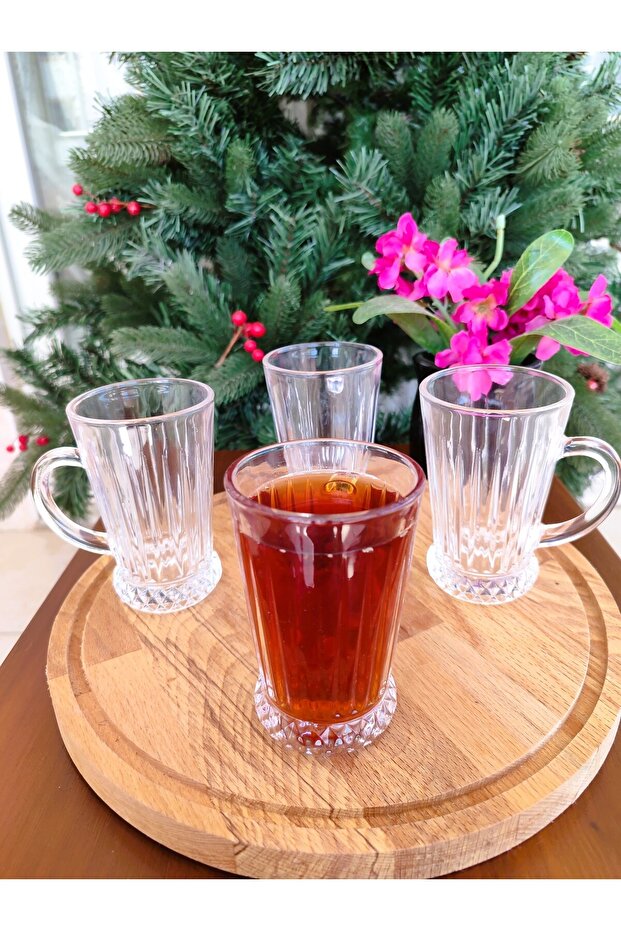 Madeleine 4'lü Çay Fincanı Seti - Şeffaf - 210 ml - 5