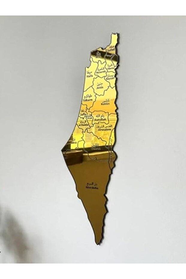 Acrylic Palestine Map Wall Decor | Acrylic Shiny Wall Art | Gift for Muslim Friends