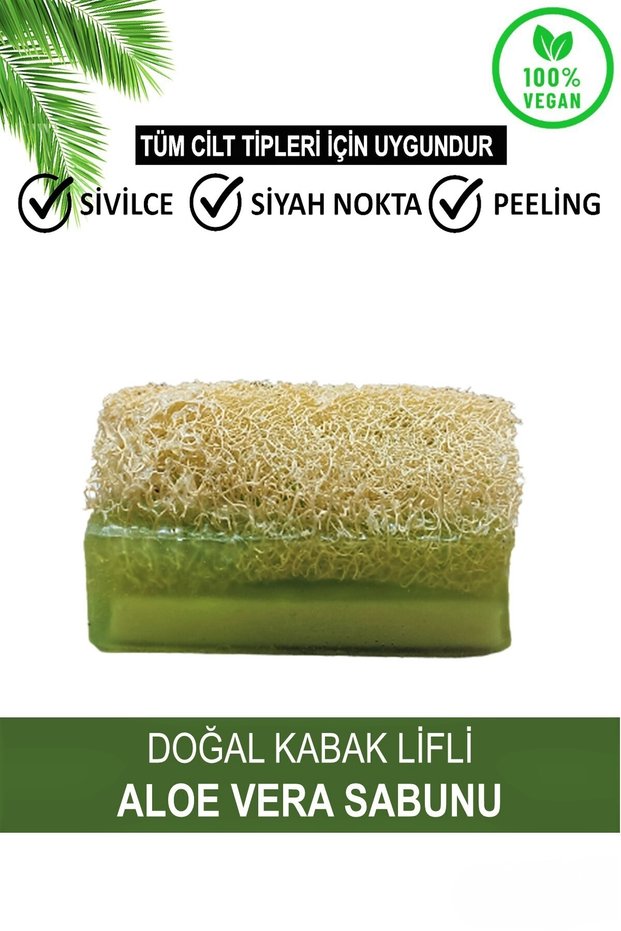 Natural Pumpkin Fiber Aloe Vera Soap 100% Herbal Handmade Exfoliating Cleanser Organic Skin Care