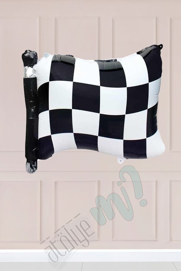 Checkered Flag Foil Balloon Race Theme Birthday Balloon