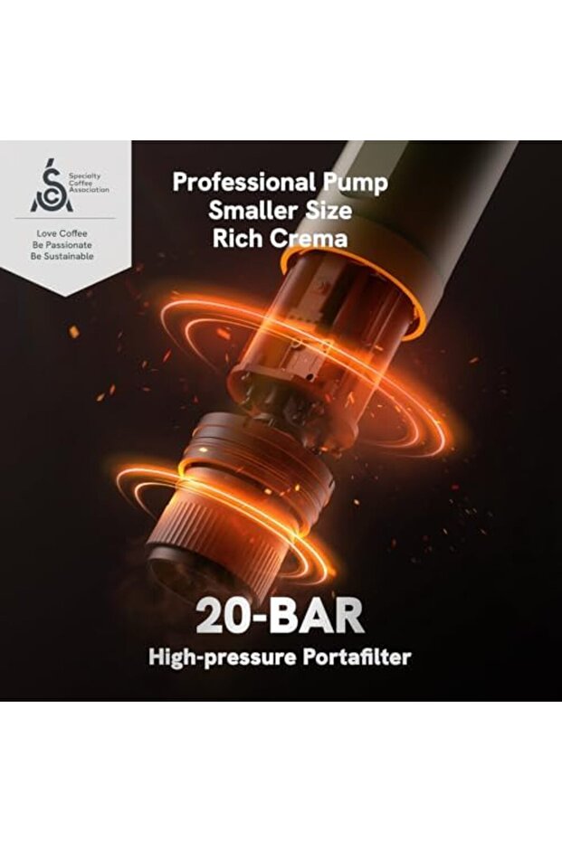 Nano Portable Electric Espresso Machine with 3-4 Min Self-Heating, 20 Bar Mini Small 12V 24V C - 6