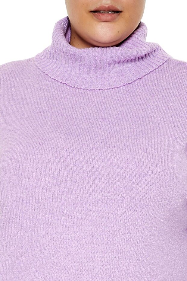 Plus Size Boğazlı Kazak - 3