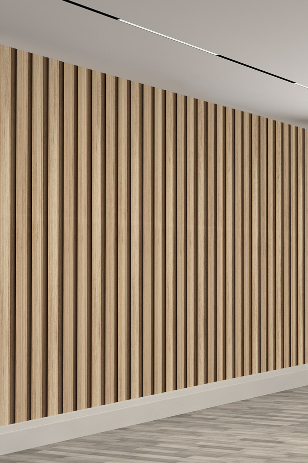 3D Modern Ahşap Panel Tek Parça Duvar Kağıdı – Kolay Uygulama - 2