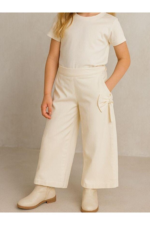 Devojčice Sa mašnom široke pantalone - 4