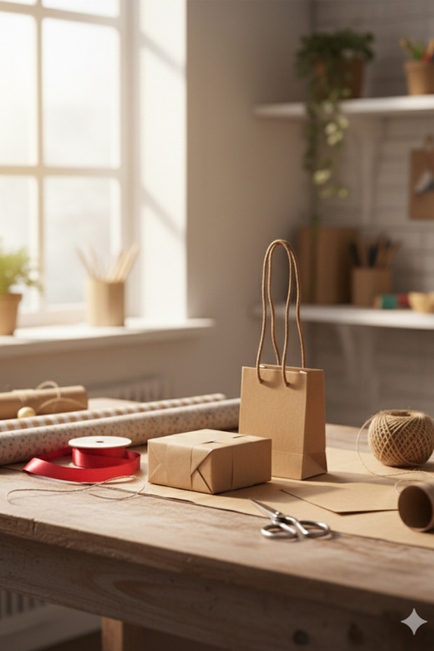 Kraft İpli Mini Karton Çanta 8x11x5 cm 3 Adet – Hediye Poşeti ve Takı Poşeti Minik P.oşet - 2
