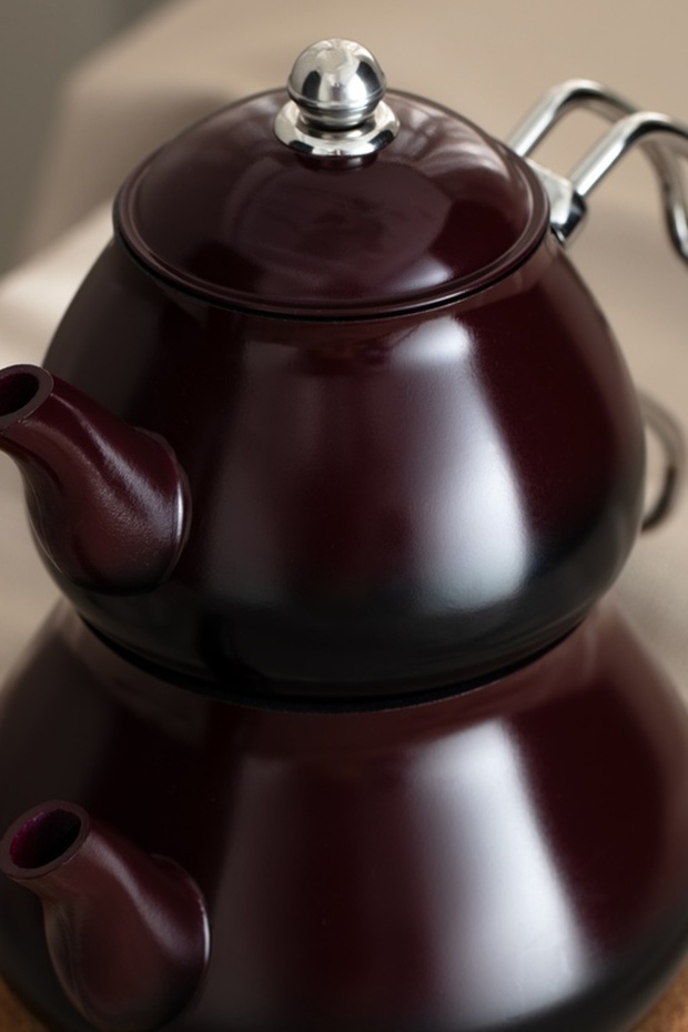 Yeni Sezon Varius Çaydanlık Takımı - 1000 ml - 2000 ml - BORDO - 2