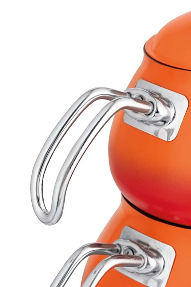 Yeni Sezon Clarus Çaydanlık Takımı - 1000 ml - 2000 ml - TURUNCU - 8
