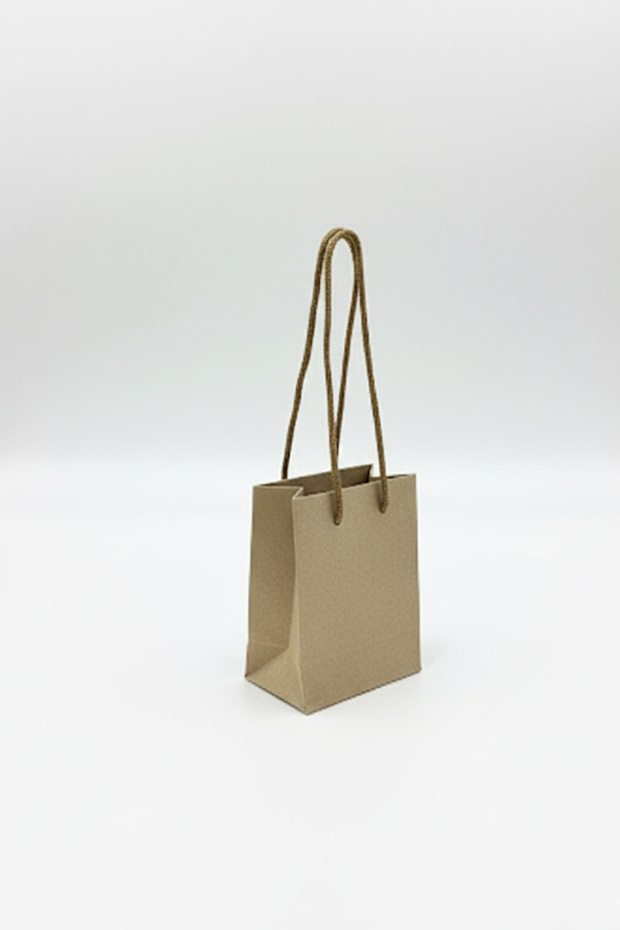 Kraft İpli Mini Karton Çanta 8x11x5 cm 3 Adet – Hediye Poşeti ve Takı Poşeti Minik P.oşet - 5