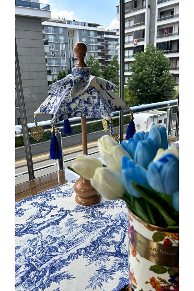 Bleu blanc Bali şemsiyesi - 4