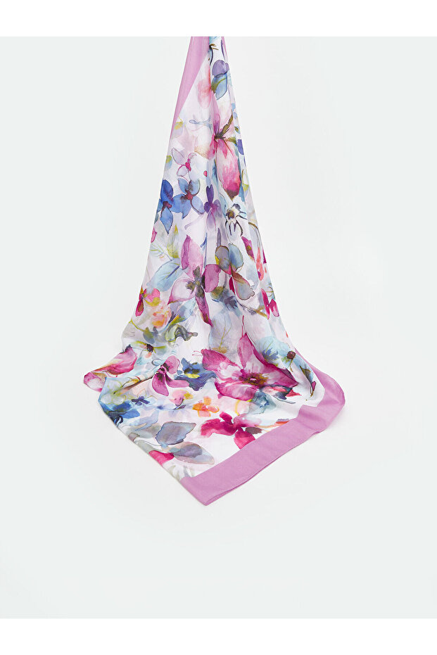 Lilac Floral Patterned Women's Shawl (W5)