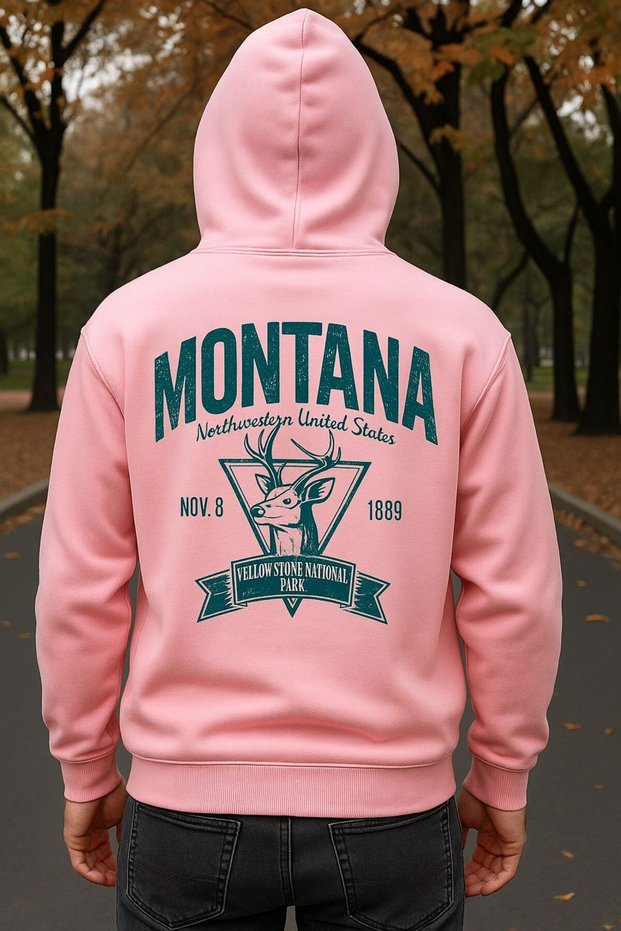 Montana Yellowstone Moose Printed Hooded Sweatshirt – Unisex Streetwear