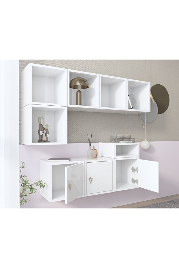 3 KapaklıModern minimalist duvara monte konsol - 1