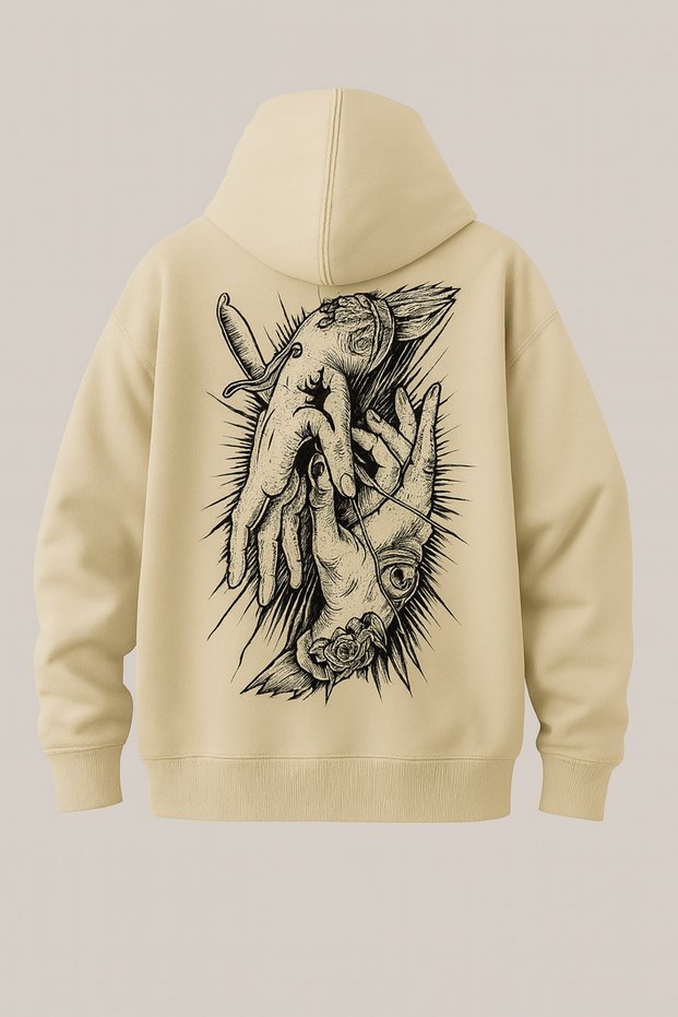 Hooded Kangaroo Pocket Oversized Sweatshirt Back Graphic Printed Style Street Style Comfortable Casual