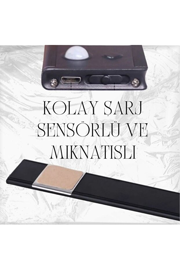 40cm Sensörlü Şarjlı LED Dekoratif Lamba Mıknatıslı 3 Farklı RENK ŞERİT LED - 7