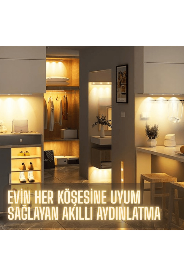 40cm Sensörlü Şarjlı LED Dekoratif Lamba Mıknatıslı 3 Farklı RENK ŞERİT LED - 5