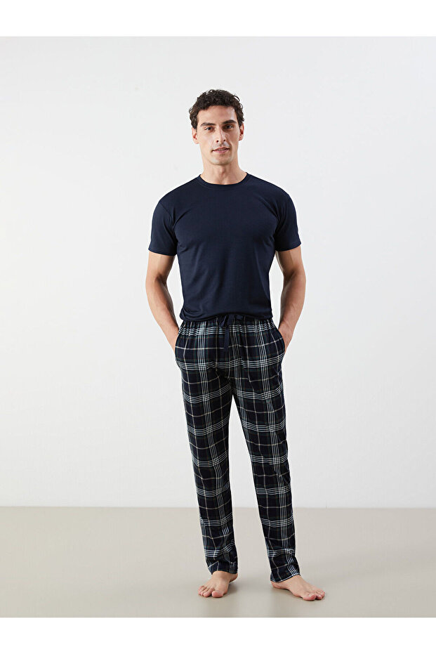 Standart Kalıp Ekose Erkek Pijama Alt - 1