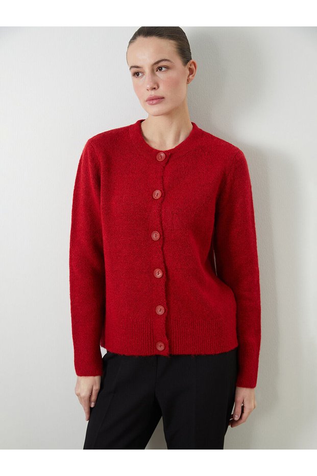 Vizyon New Season Crew Neck Women's Knitwear Cardigan