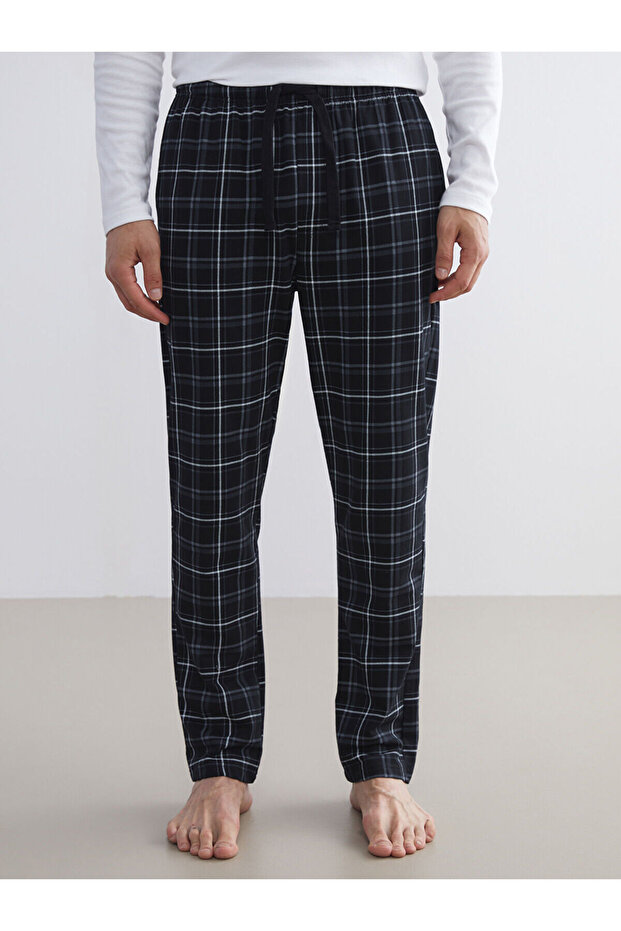 Standart Kalıp Ekose Erkek Pijama Alt - 2