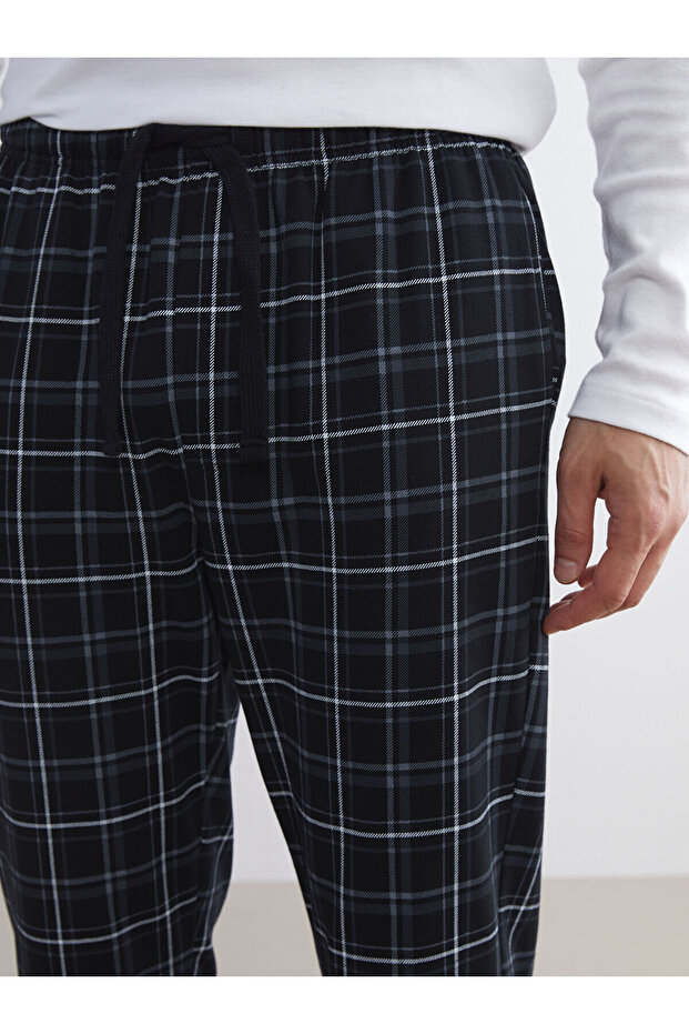 Standart Kalıp Ekose Erkek Pijama Alt - 3
