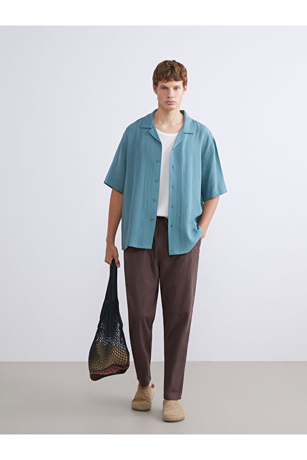 New Season Comfortable Fit Linen Look Men's Trousers