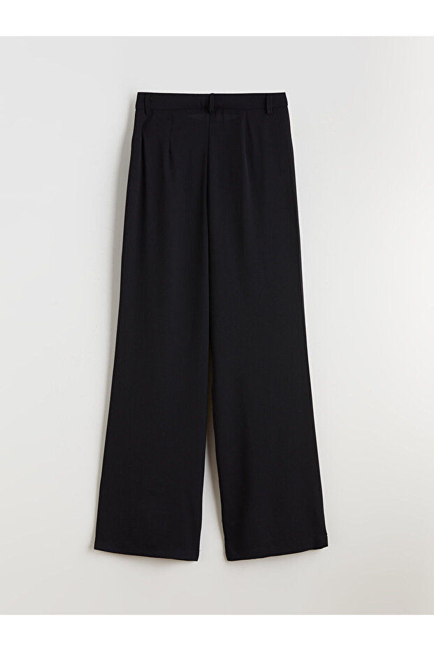 LCW Modest Siyah Standart Fit Geniş Paça Kadın Pantolon W5LU00Z8 - 2