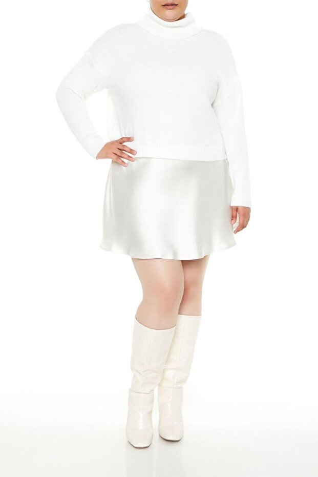 Plus Size Boğazlı Kazak - 2