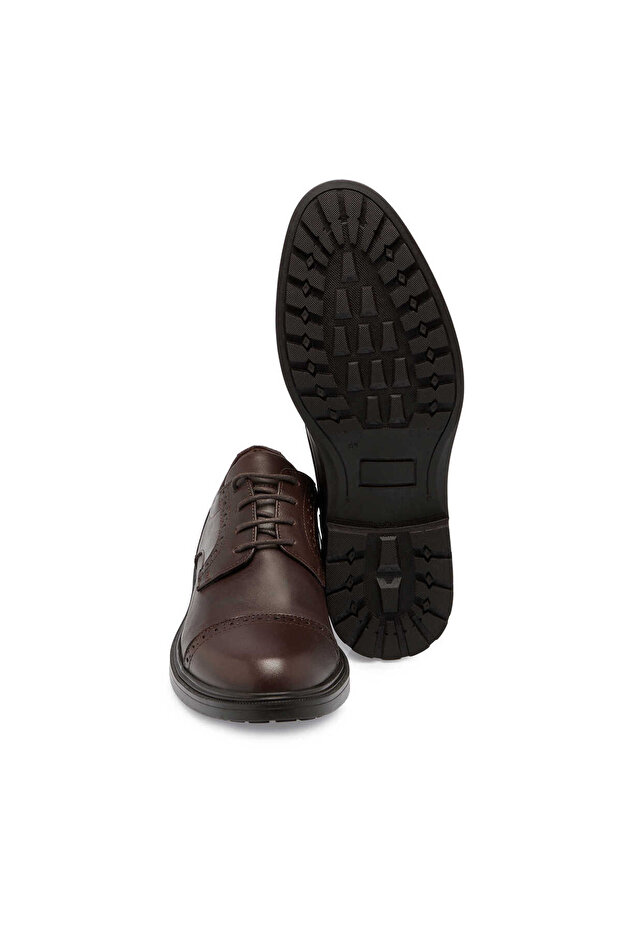 Kahve Hakiki Deri Erkek Klasik Ayakkabı - E24S1AY57092-A24 - 4
