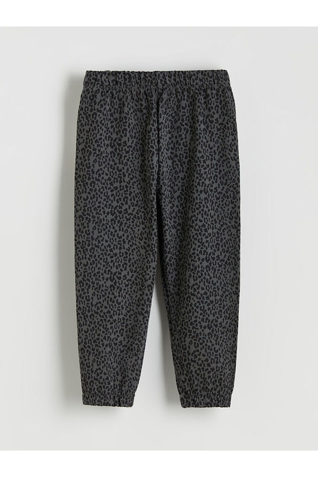 Patterned Girl's Sweatpants with Elastic Waist
