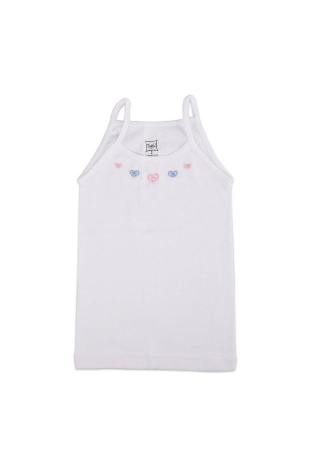 Girl Child Undershirt with Rope Strap Embroidered Ribbon 0165 4 Pieces of 4 T-8680508