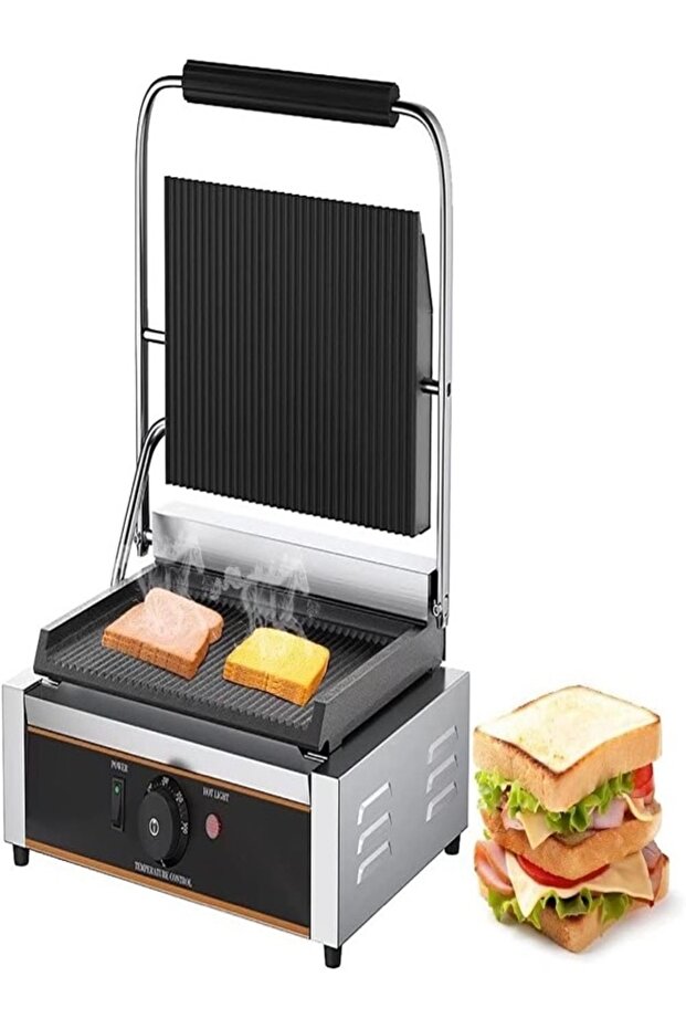 WRQzxcv Commercial Toaster Sandwich Machine, Press Sandwich Maker, Non-Stick Plates Sandwich Toaster