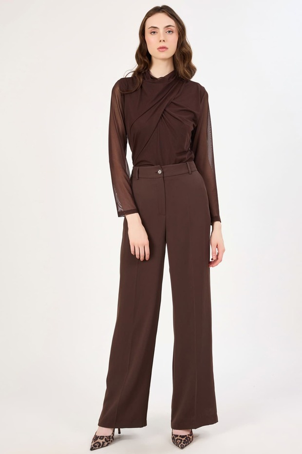 İspanyol paça klasik pantolon - 3