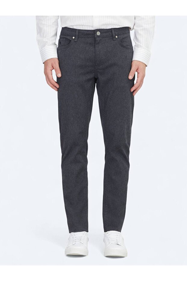 Antrasit Dokuma Regular Fit Casual Pamuk Karışımlı Pantolon - 2
