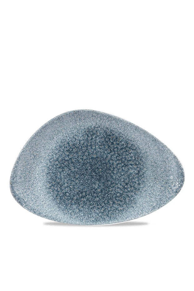 Studio Prints Raku Topaz Blue Triangle Serving Plate, 30.4x20.5cm