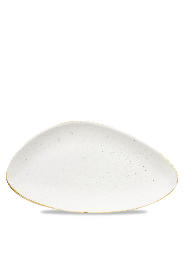 Stonecast Barley White Triangle Chef's Plate – 35.5x18.8cm