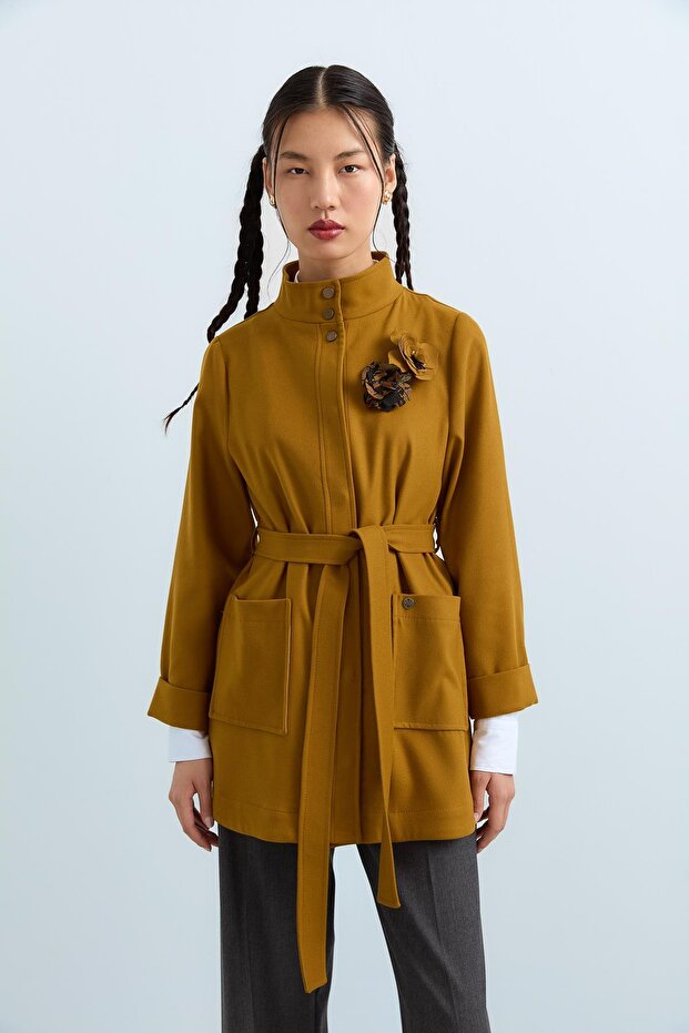 Dik Yaka Kaşe Ceket Asit - 1