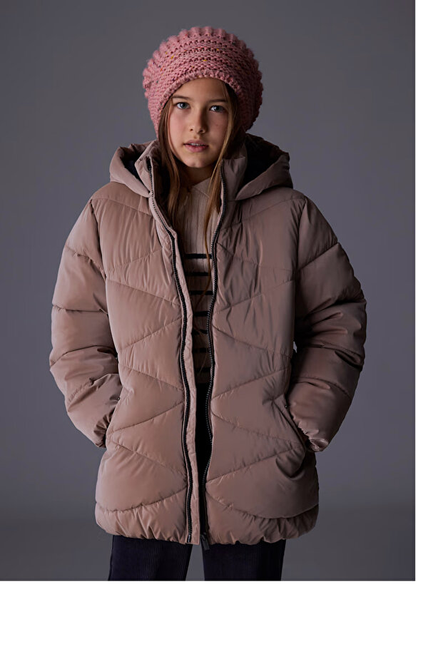 Girl's Long Coat 10-16 Years Old Brown