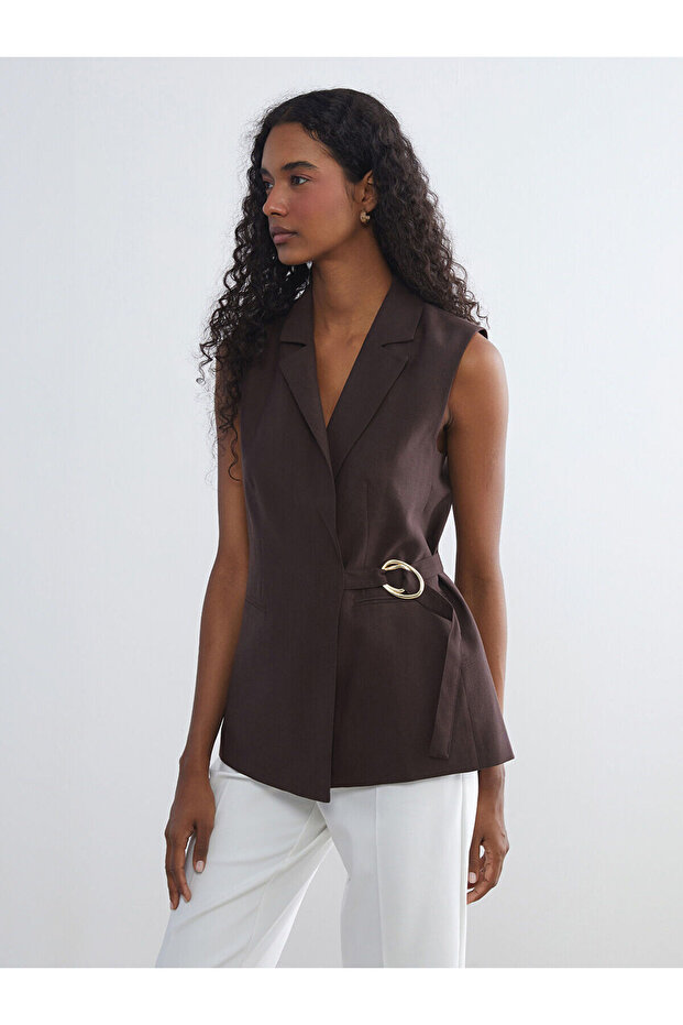 Double Breasted Collar Women's Classic Vest