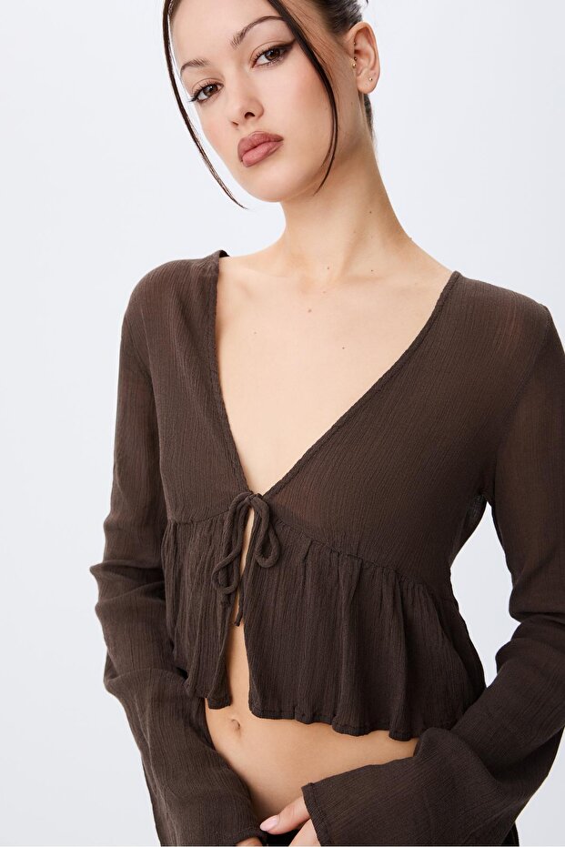 Fırfırlı bağcıklı gömlek - 3