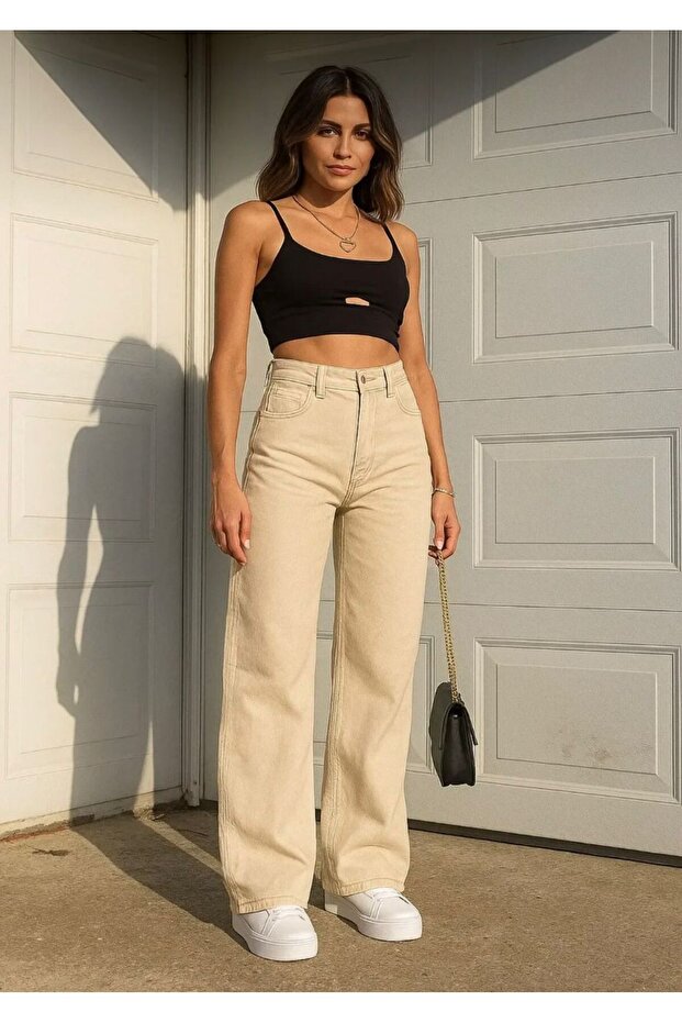 Women//New Trend//Palazzo//Casual//High Waist//Jeans Pants