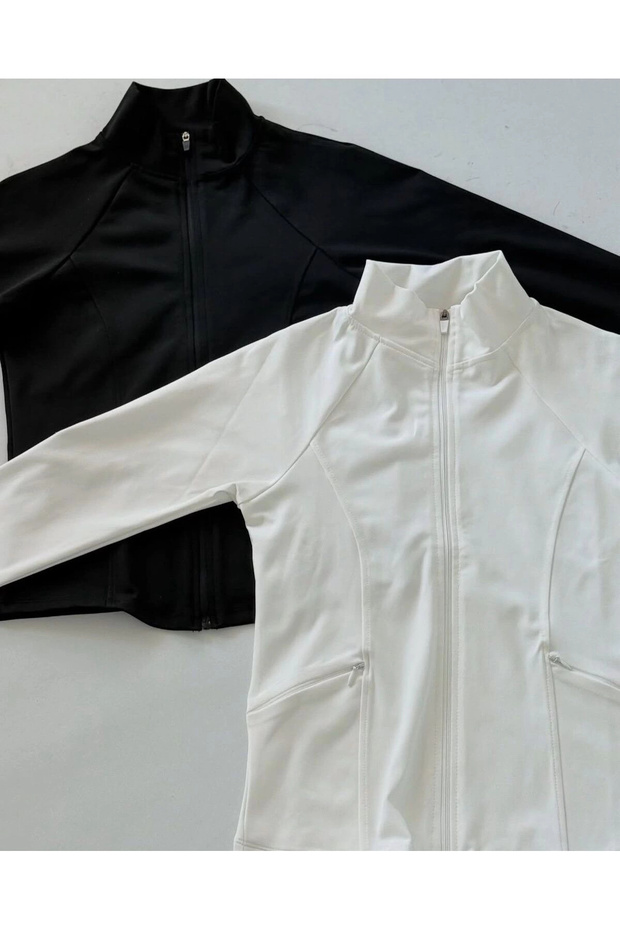 Rover Basic Slim Fit Fermuarlı Bluz - 7