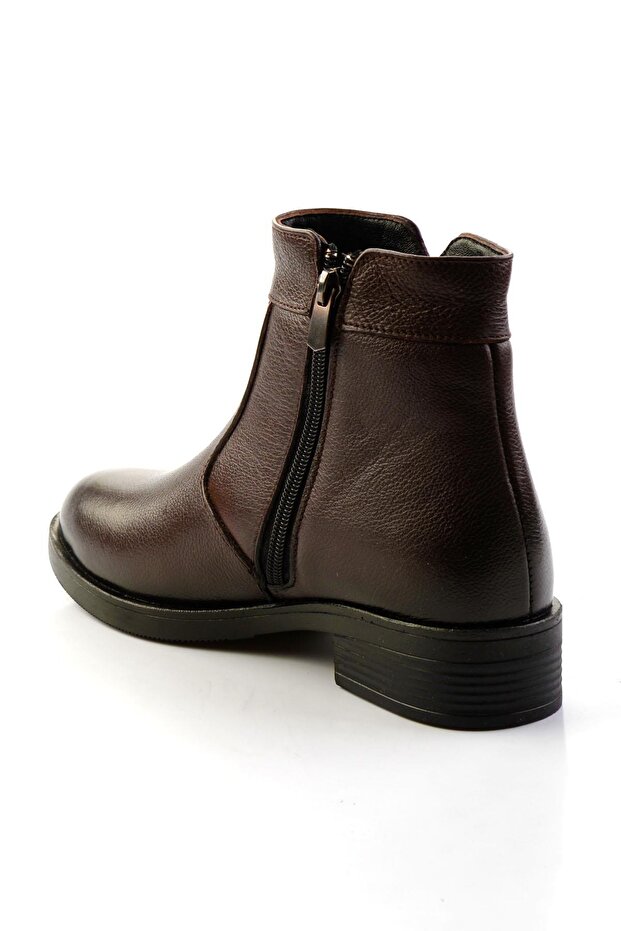 Kahve Hakiki Deri Kadın Bot & Bootie K02286001303 - 3
