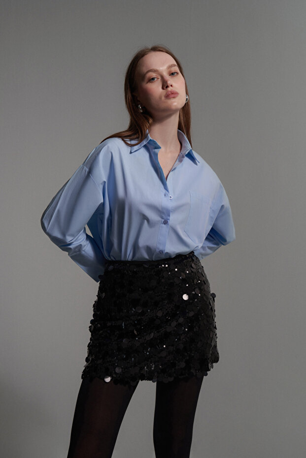 Pul Payet Şortlu Mini Etek - 1