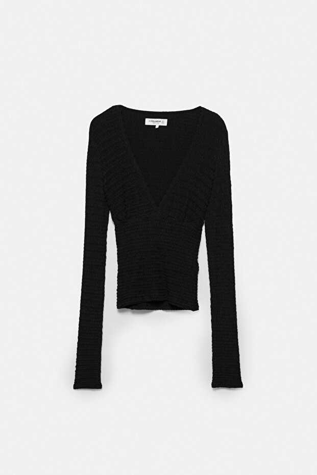 Bambu kumaşlı uzun kollu top - 6