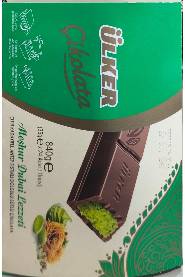 Dubai Chocolate Pistachio 35 Grams X 24 Pieces (Total 840 Grams)