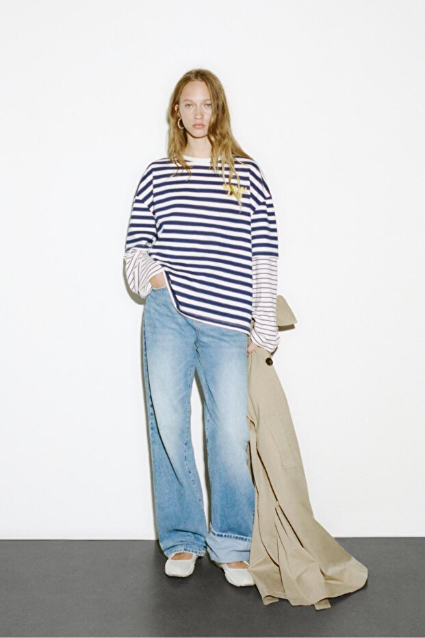 Çift kollu çizgili tişört - 2